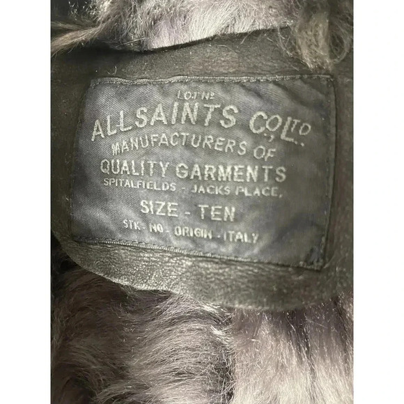 ALL SAINTS Genuine Toscana Shearling Luxe Vest Gillet UK 10 US 6 Brown Gray - Picture 4 of 8